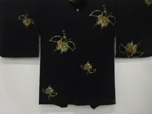 大正ロマン　漆　桐模様織出し　一ツ紋羽織